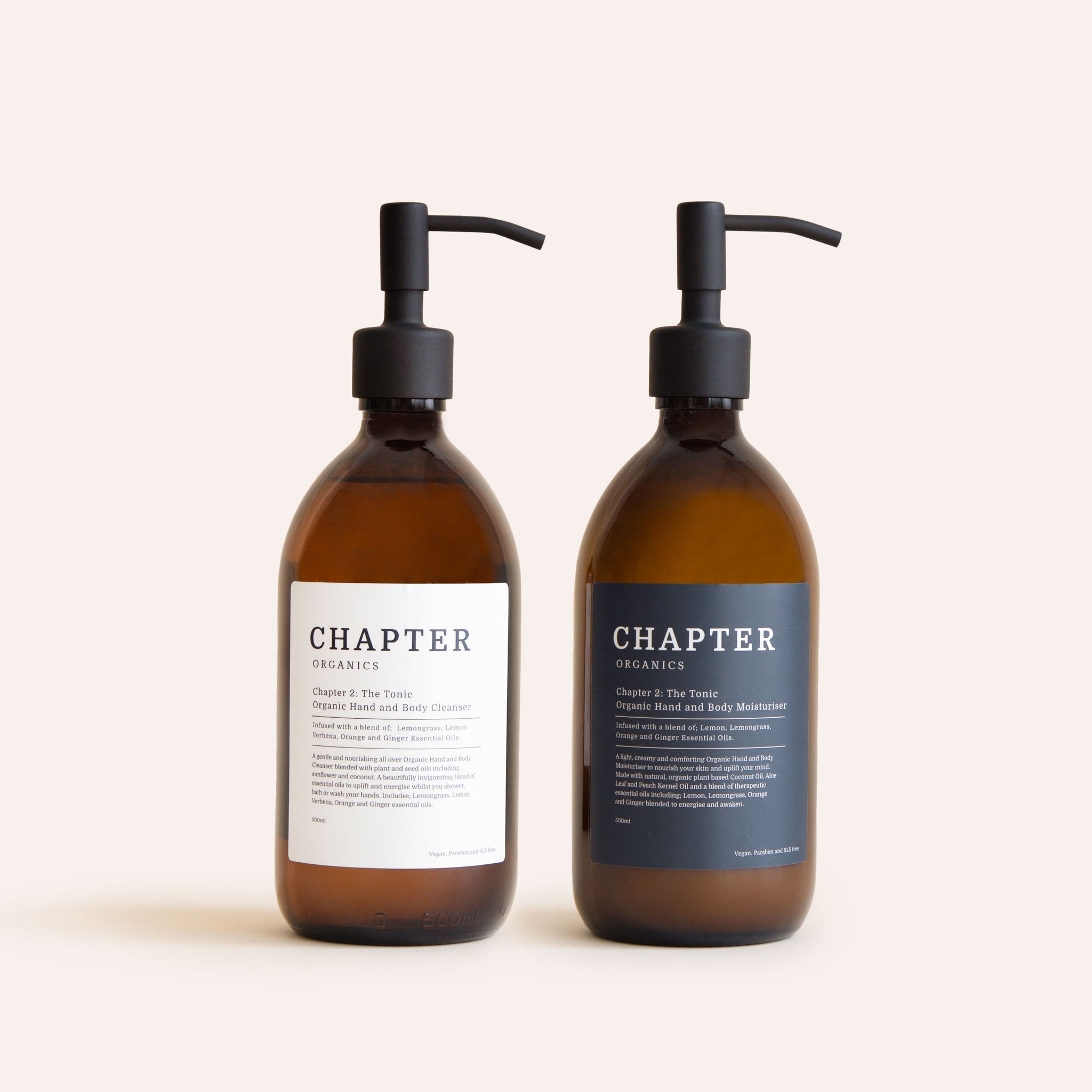 The Tonic Organic Hand and Body Cleanser and Moisturiser Set 500ml